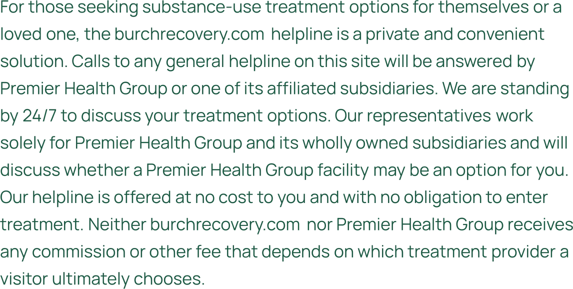 Disclosure: calls may be answered by an affiliated treatment provider; no referral fee is charged.